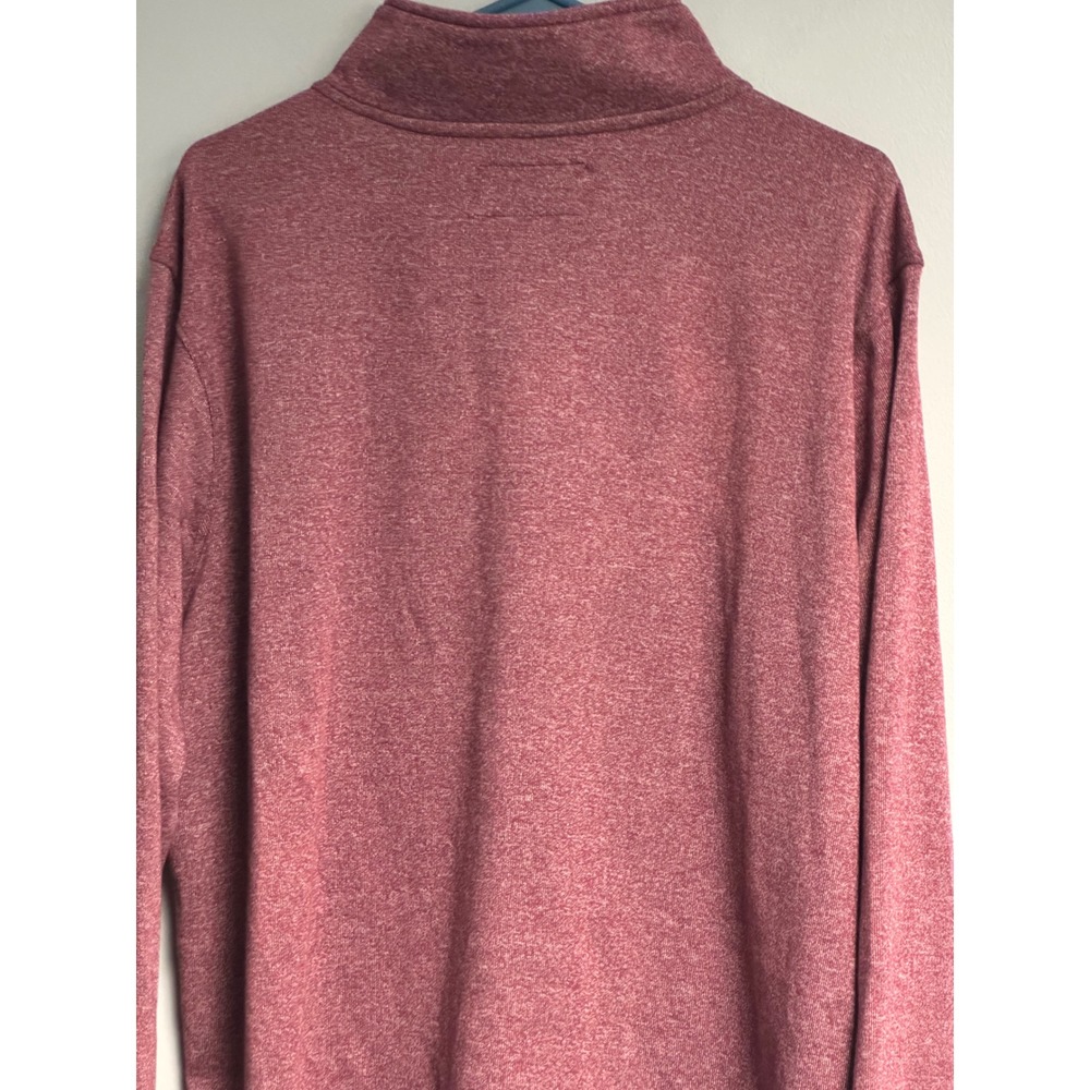 Fourcast Mens XL Quarter Zip Pullover Burgundy Mock Neck Sweater Outdoor Fish - Picture 3 of 14
